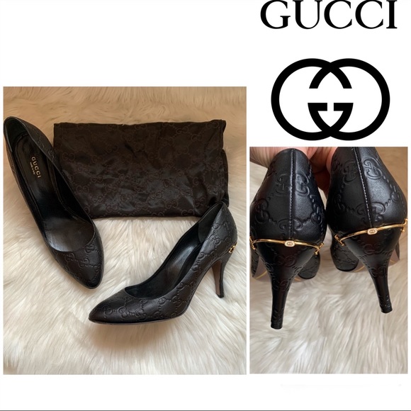 Gucci Shoes - GUCCI GG Logo Guccissima Monogram Horsebit Pumps